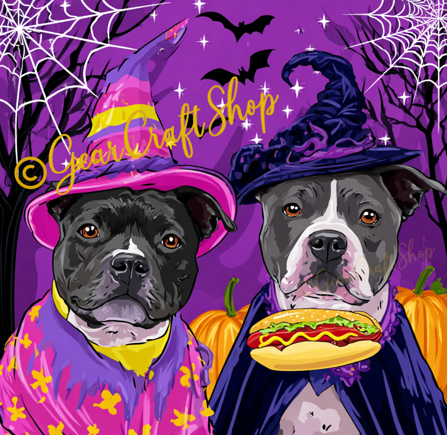 Custom Create Halloween Breed Pet eat hotdog design or Video