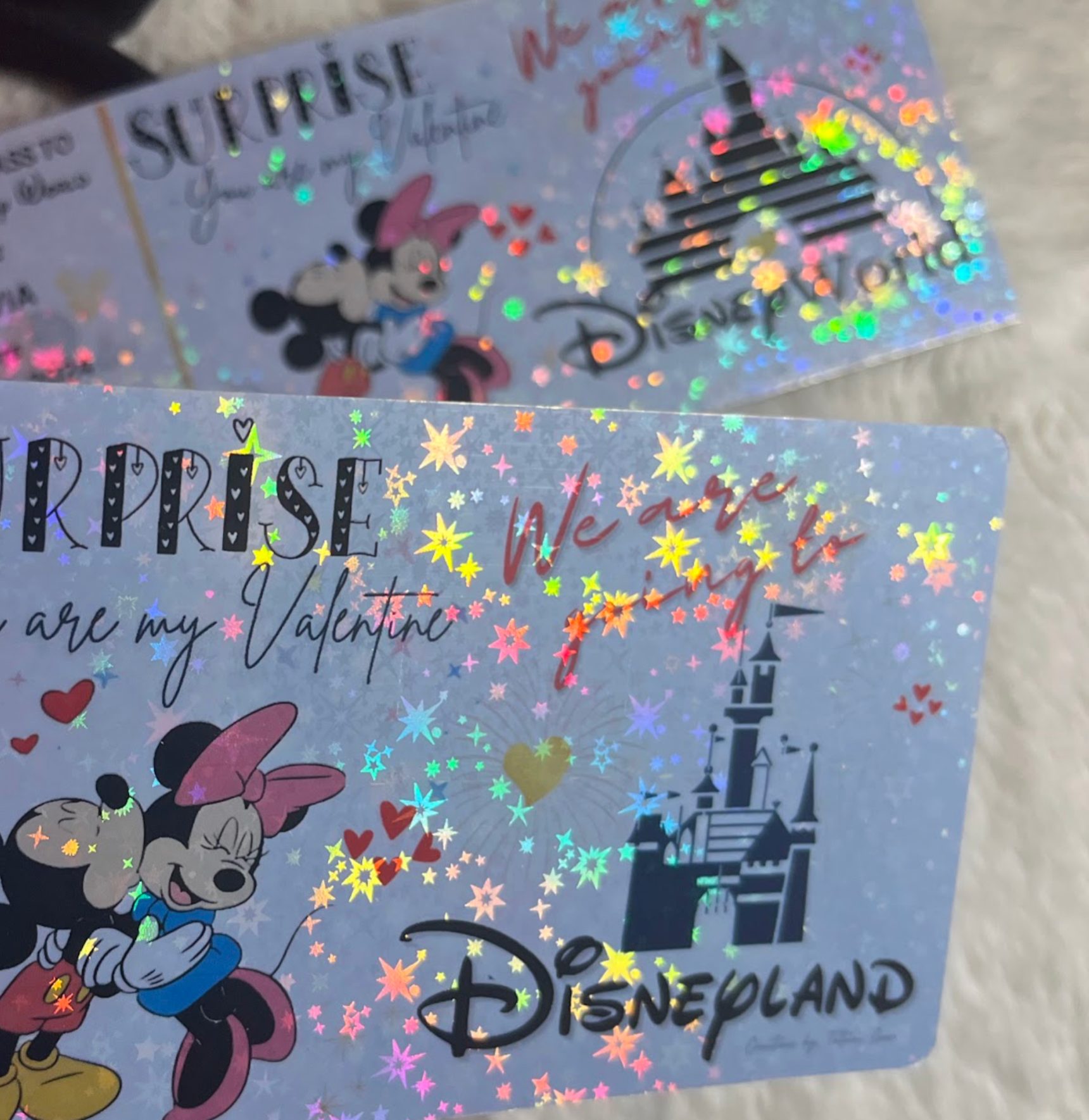 ⭐ Holographic Surprise Ticket with Cute Stars – Trip Reveal Gift