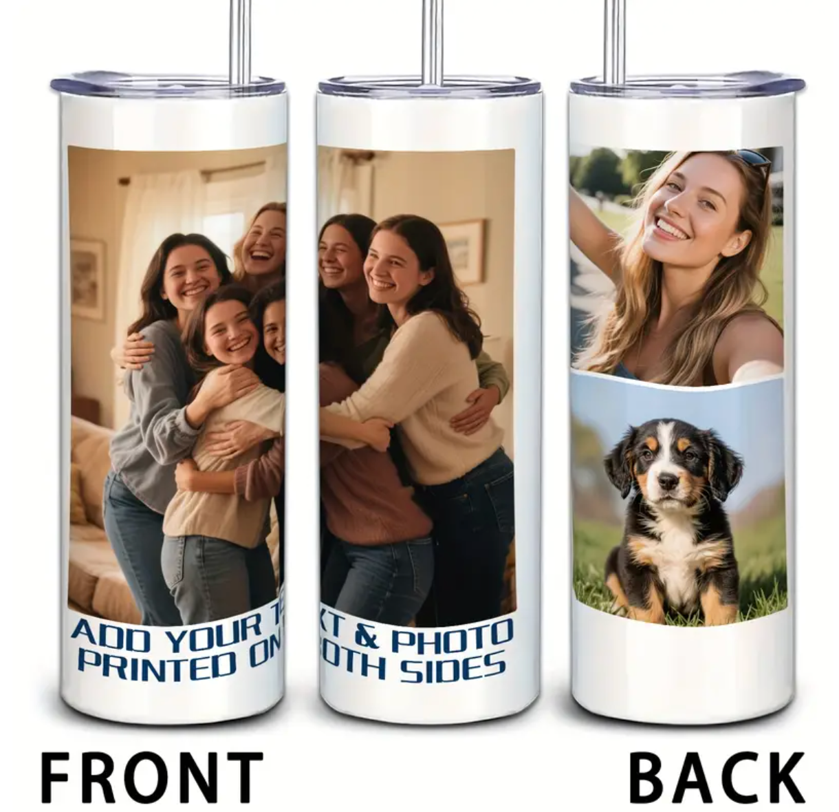 Custom 3-Photo Tumbler - 20oz Best Gift