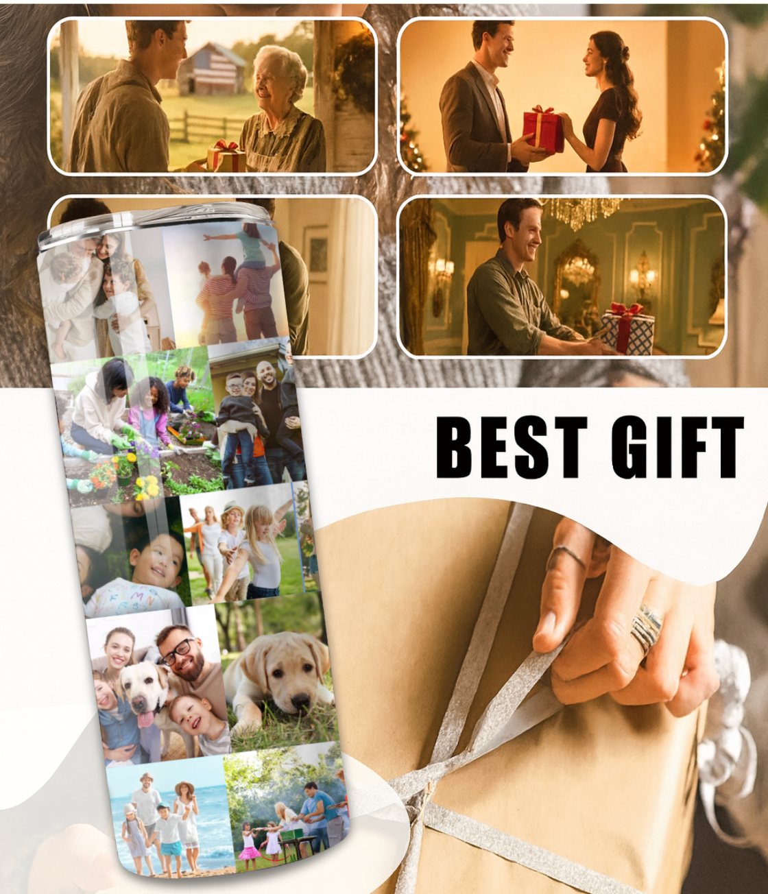 Custom 20-Photo Collage Tumbler - 20oz Personalized