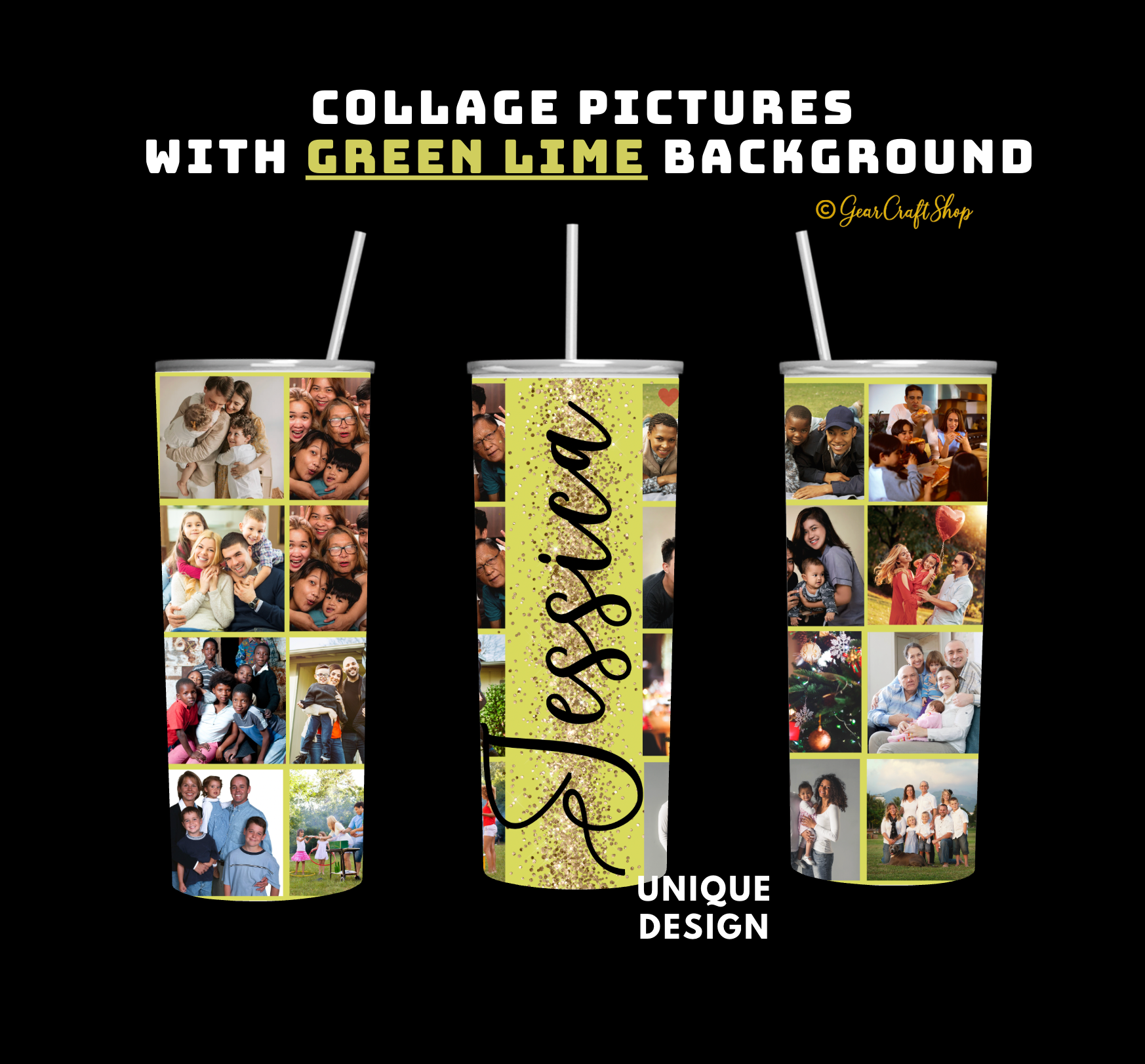 Custom 16-Photo Collage Tumbler - 20oz Personalized