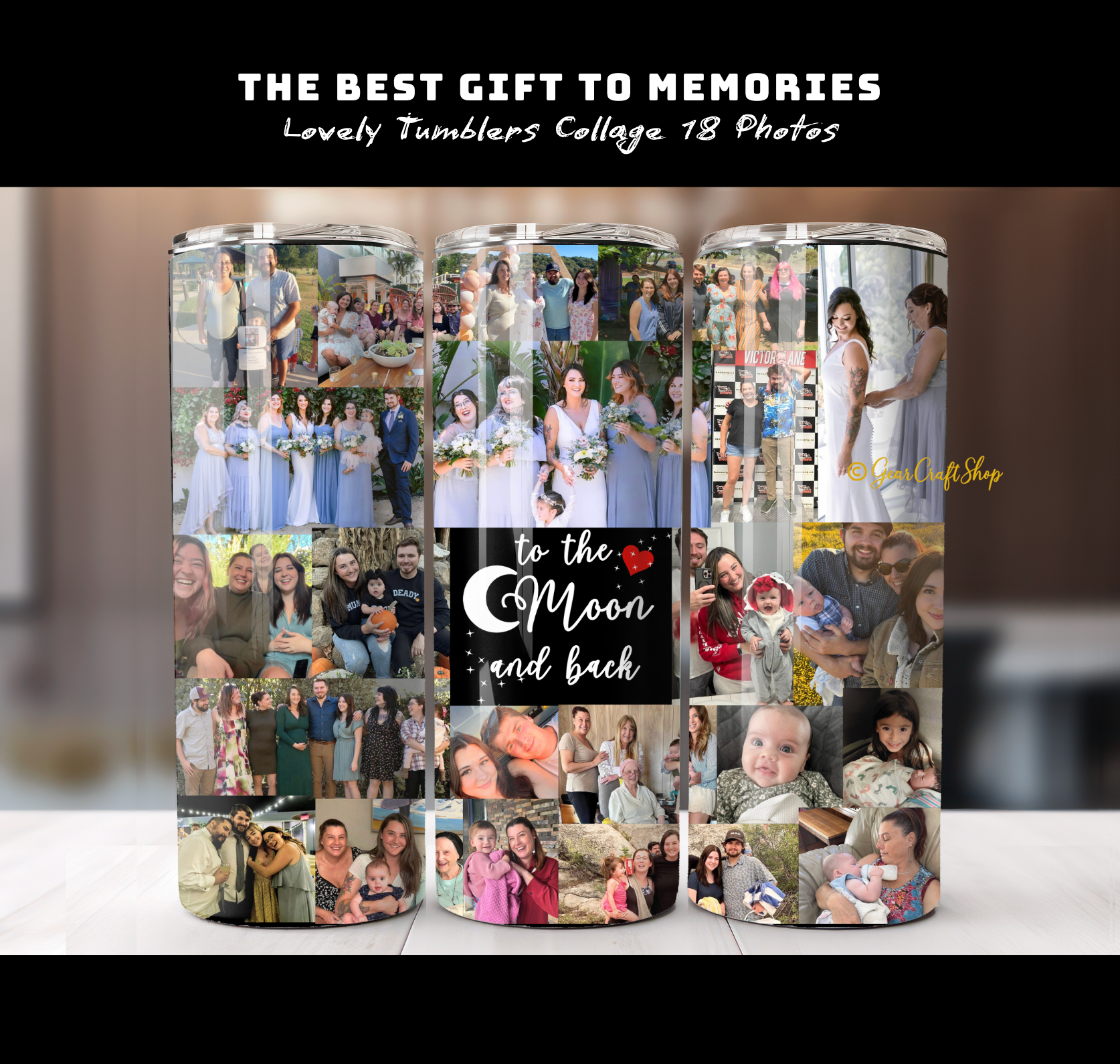 Custom 18-Photo Collage Tumbler - 20oz Personalized Treasure