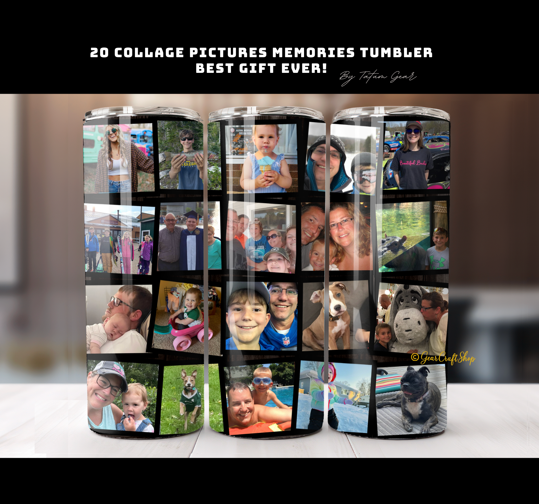 Custom 20-Photo Collage Tumbler - 20oz Personalized Keepsake