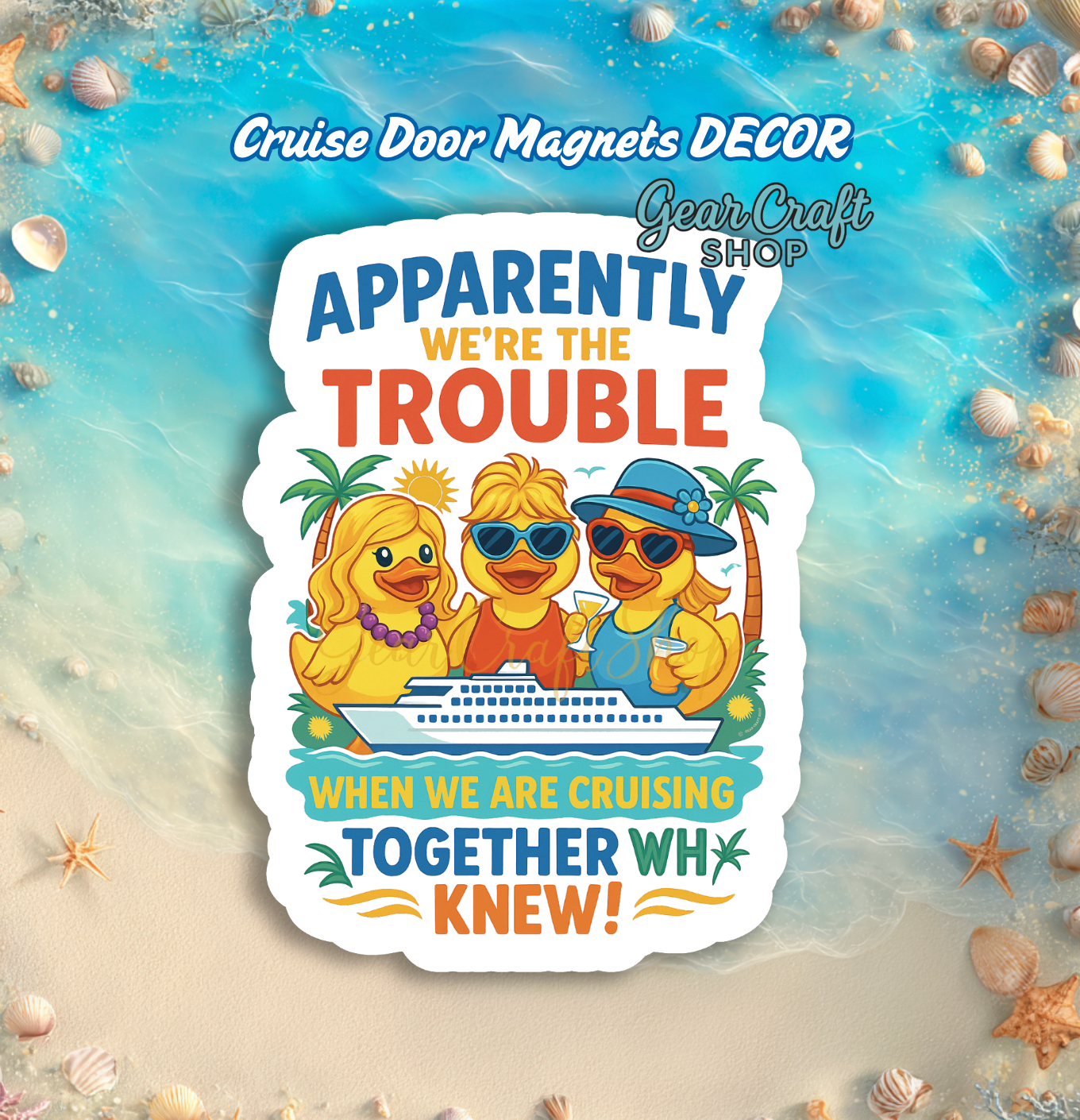 Funny Duck Cruise Magnet – Cruise Door Decor, Cute Stateroom Magnet, 5 Inch