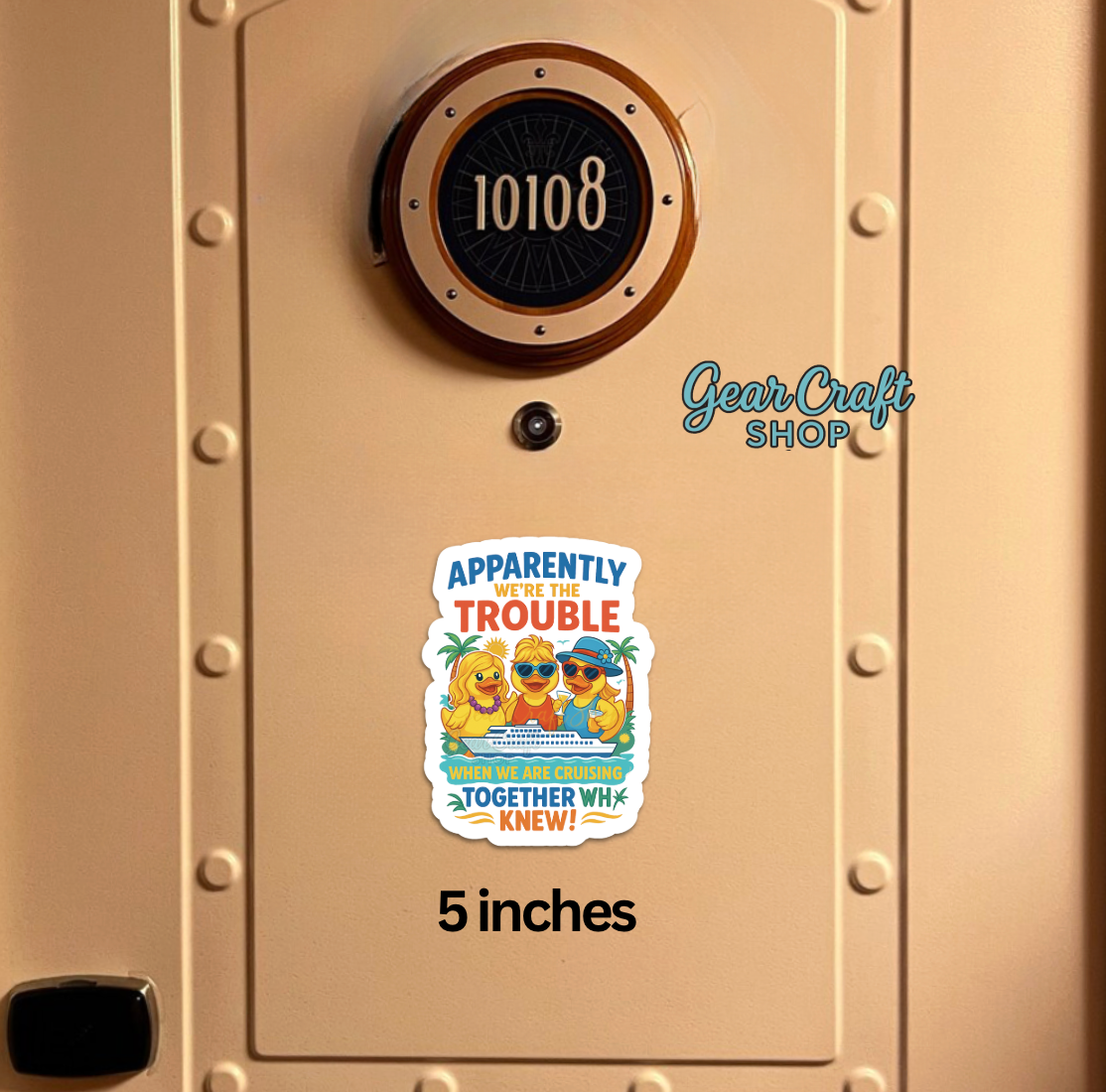 Funny Duck Cruise Magnet – Cruise Door Decor, Cute Stateroom Magnet, 5 Inch