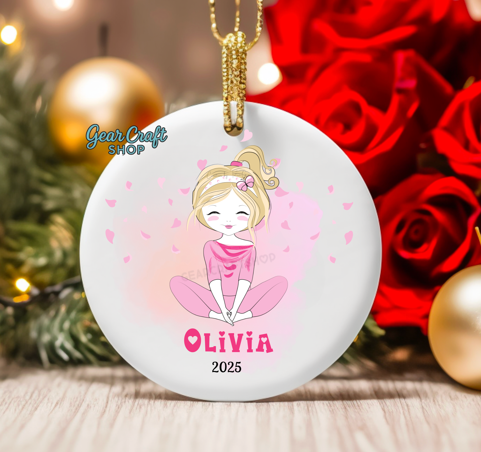 Yoga Gymnast Girl Blonde Hair - Christmas Ornament 2025 | Teacher Gift