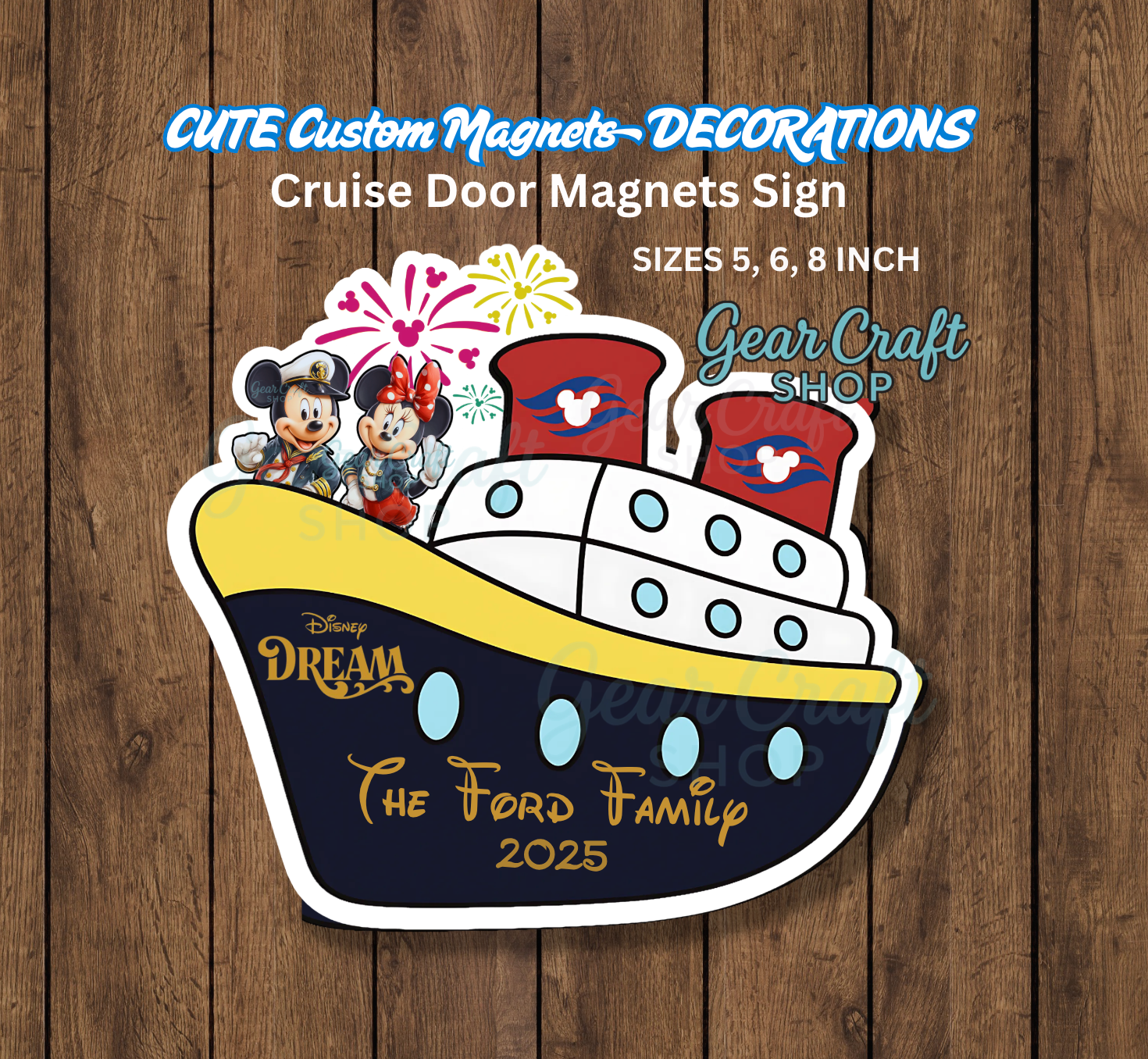 Disney Cruise Magnet – Ship with Mickey & Minnie