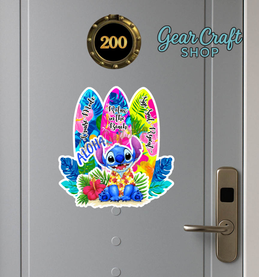 Stitch Surfing Vacation Cruise Door Magnet