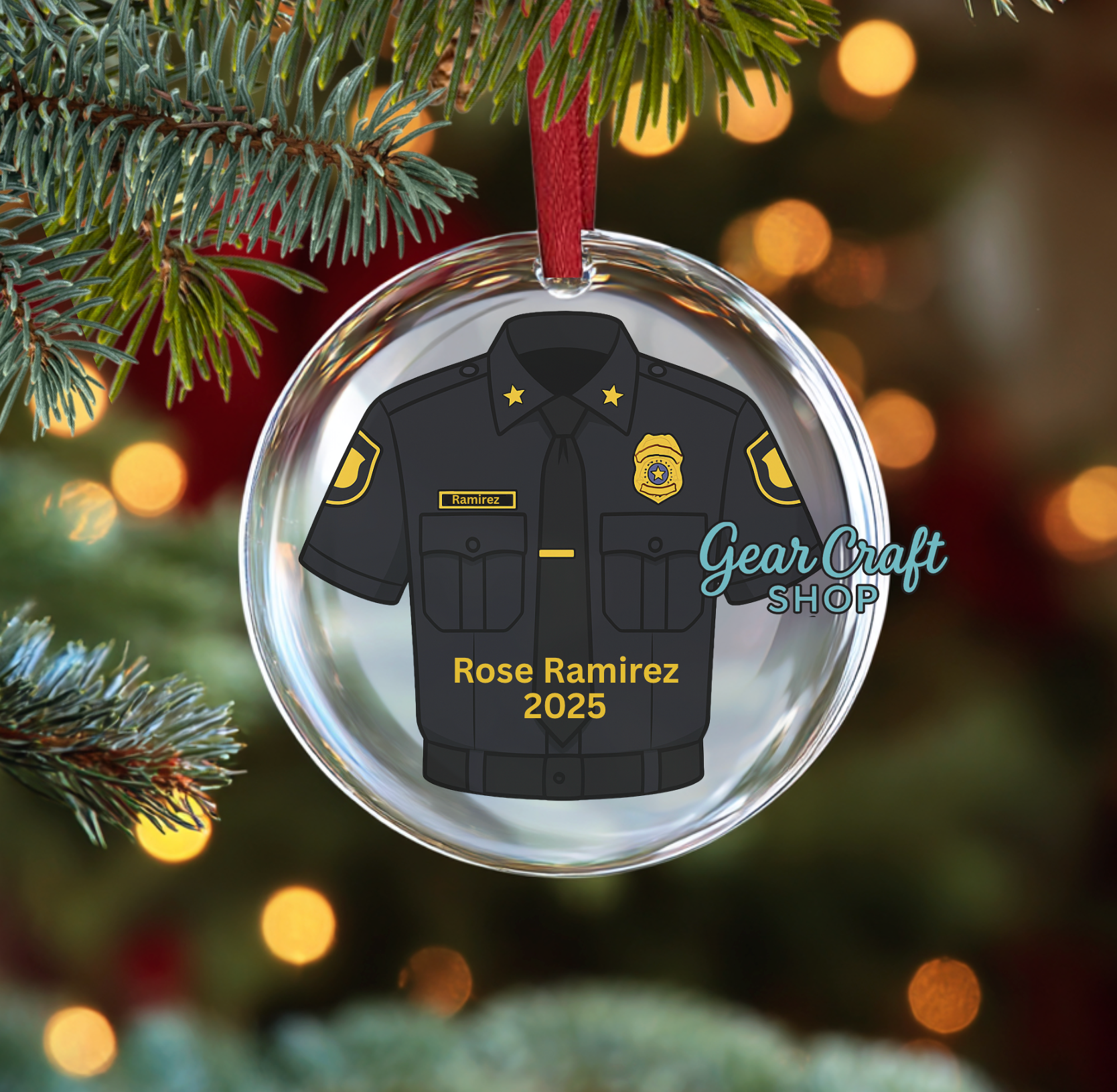 Custom Profession Glass Ornament - Personalized Christmas Tree Decoration 3"