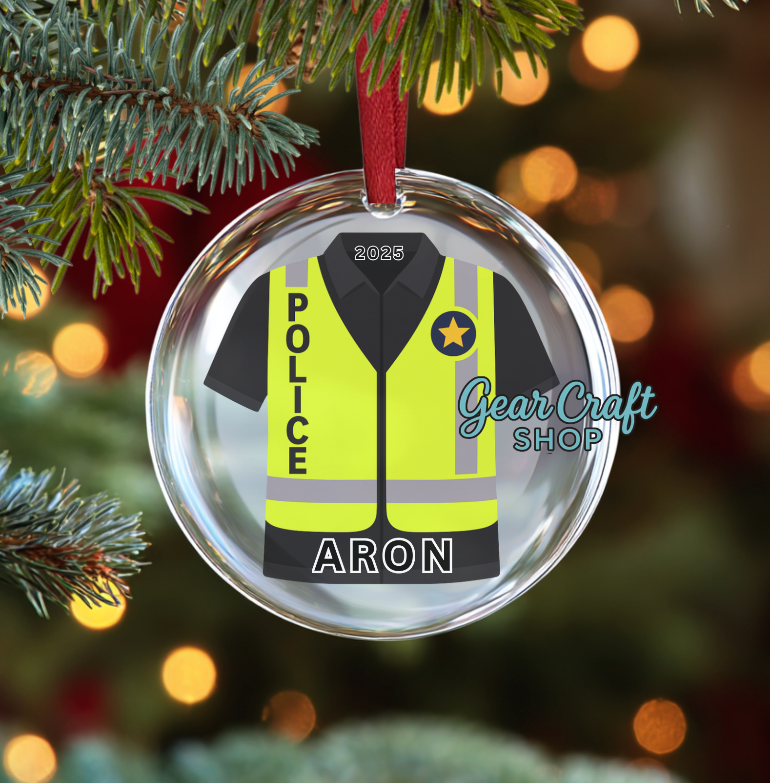 Custom Profession Glass Ornament - Personalized Christmas Tree Decoration 3"