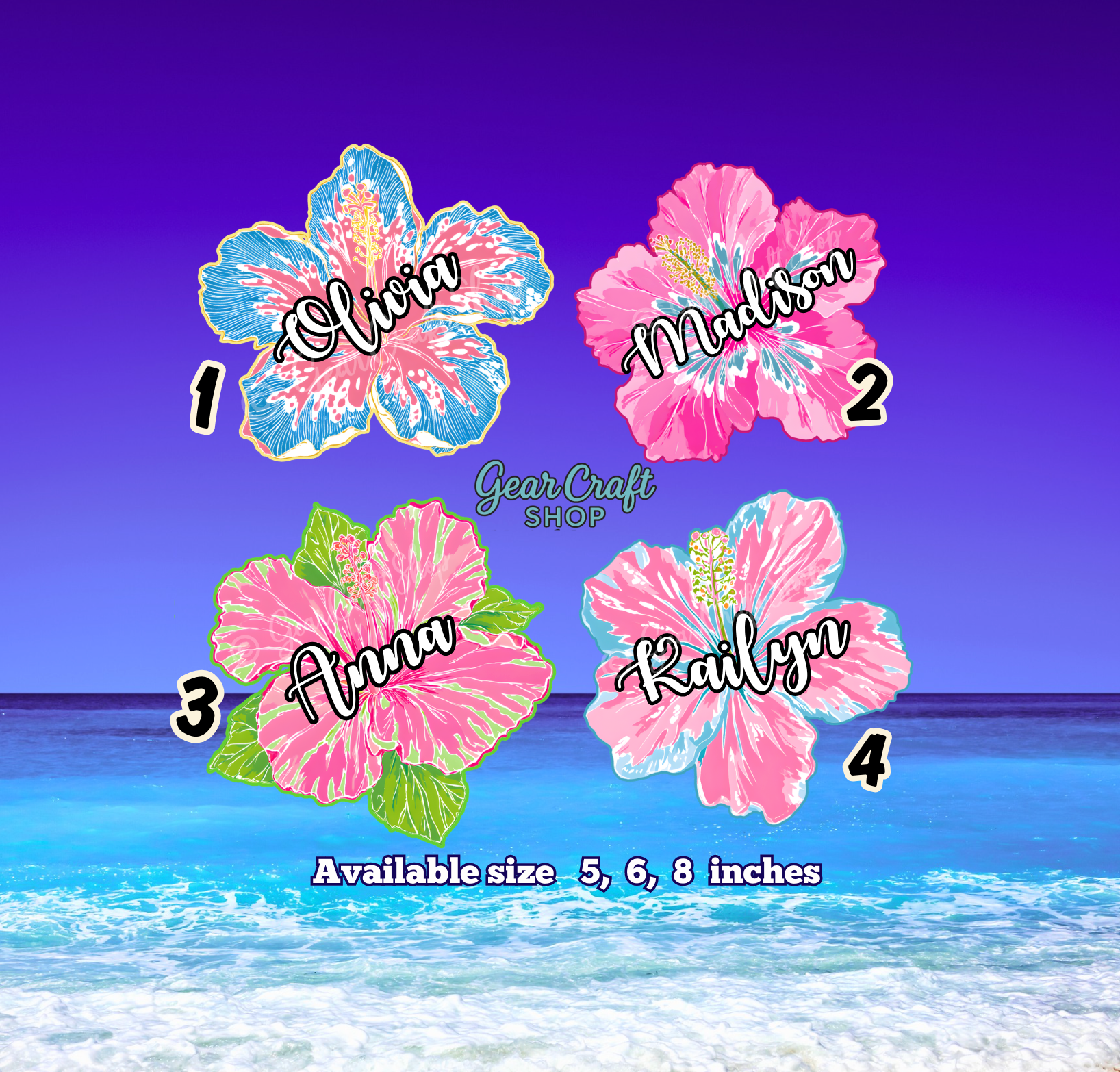 Tropical Hawaiian Flowers Personalized - Cruise Door Magnets