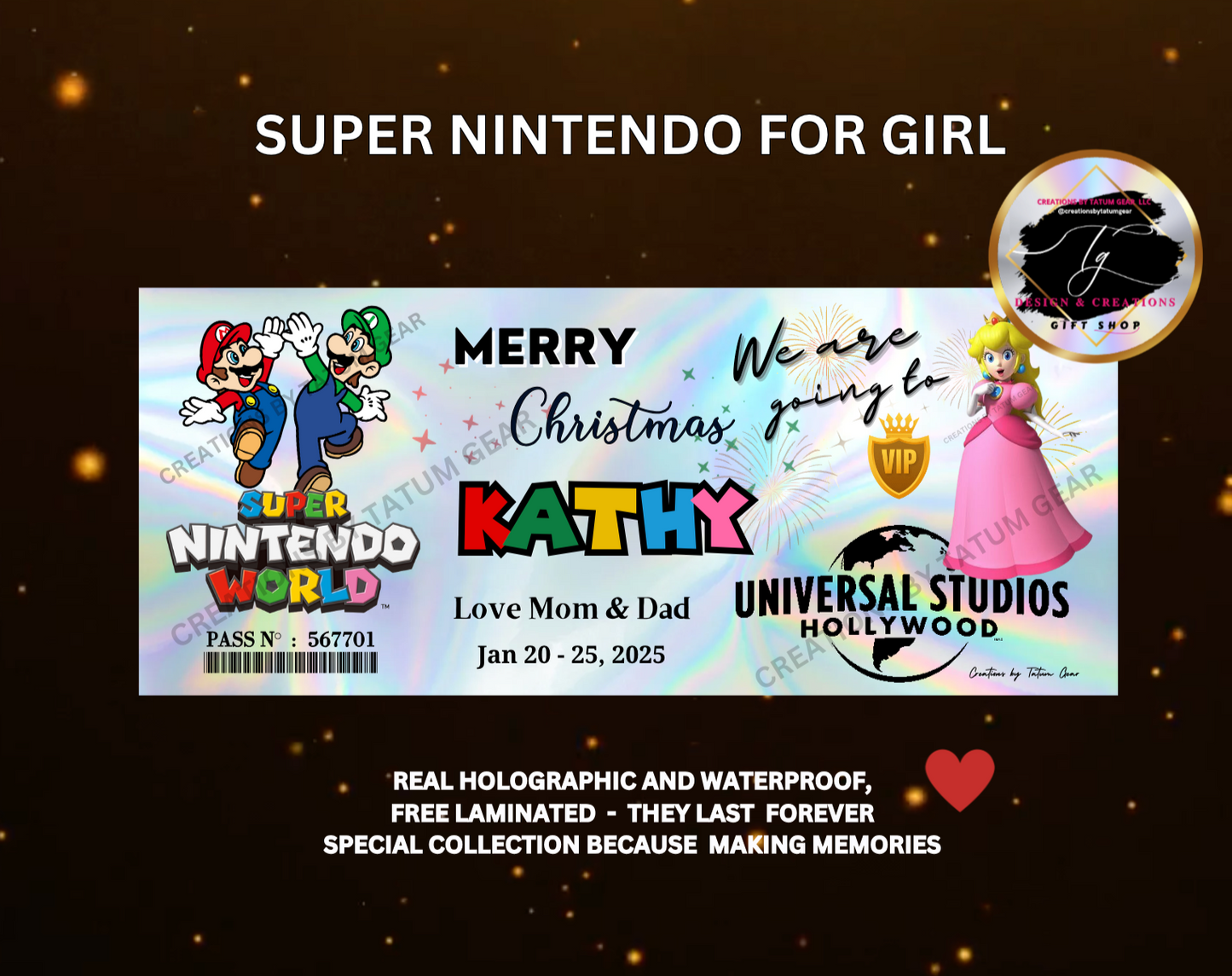 PREMIUM HOLOGRAPHIC SURPRISE TICKETS – FANCY & STUNNING!