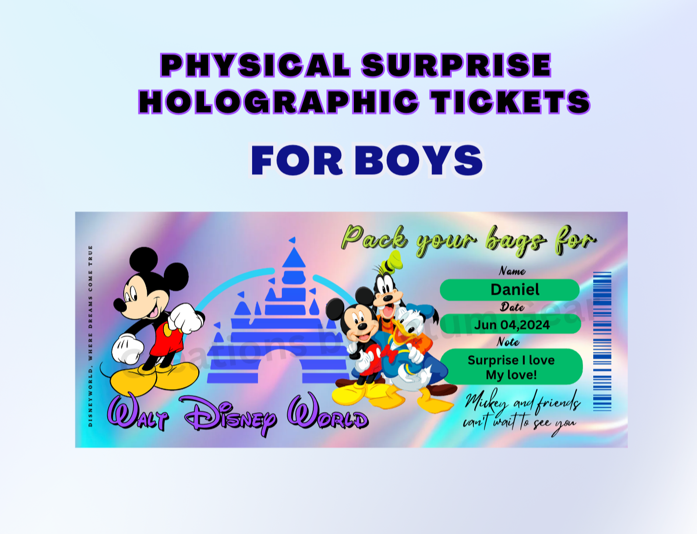 PREMIUM HOLOGRAPHIC SURPRISE TICKETS – FANCY & STUNNING!