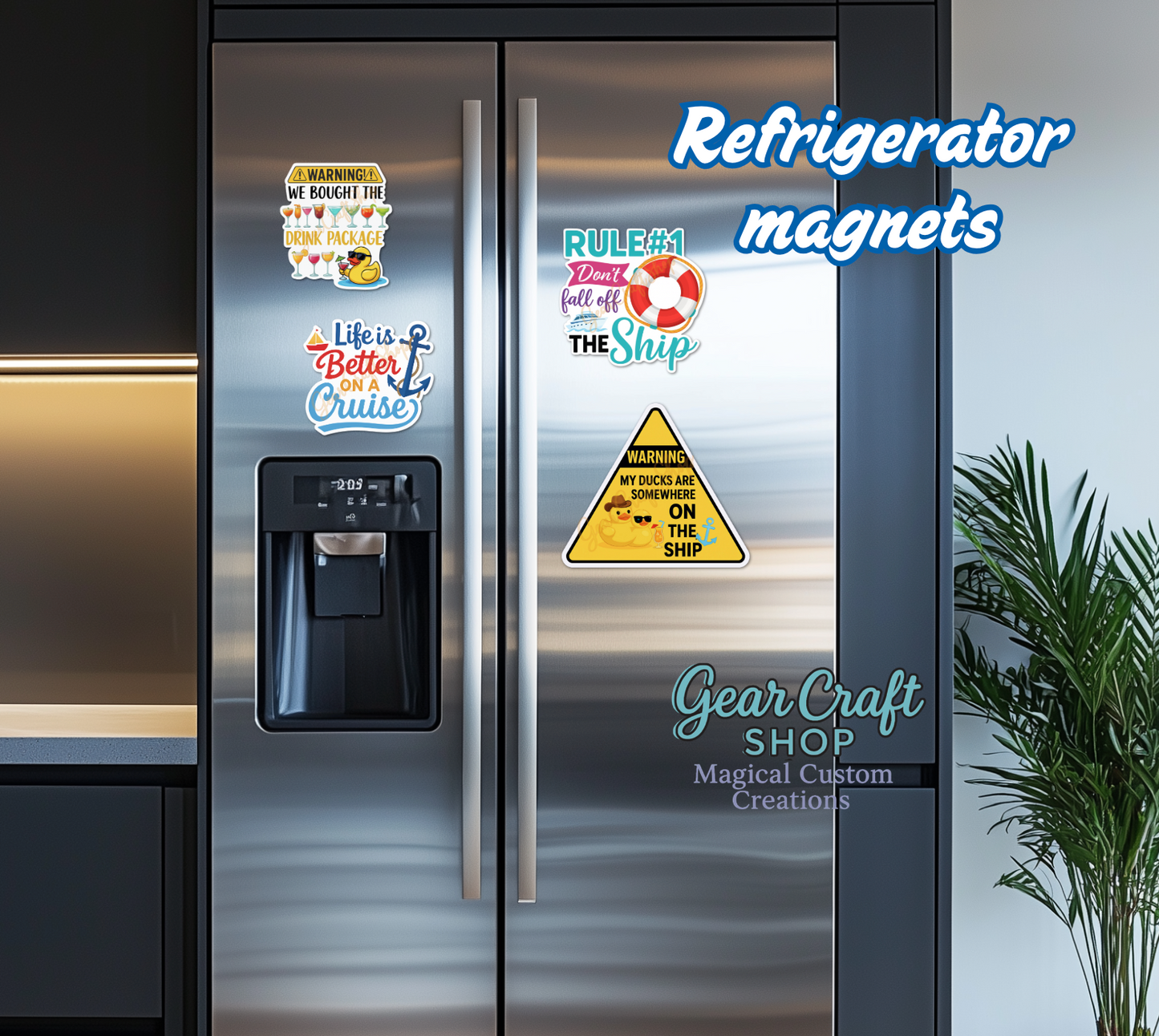 Funny Cruise Door Magnet Set – 4 Hilarious Waterproof Decorations Magnets
