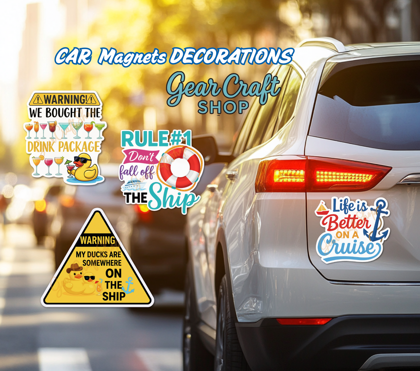 Funny Cruise Door Magnet Set – 4 Hilarious Waterproof Decorations Magnets