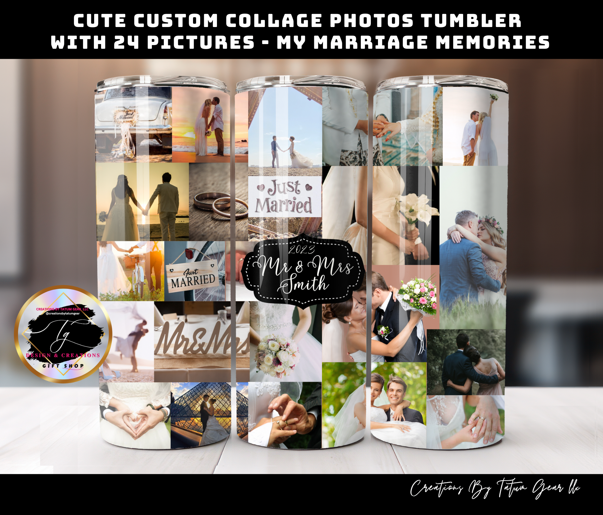 Custom 18-Photo Collage Tumbler - 20oz Personalized Treasure