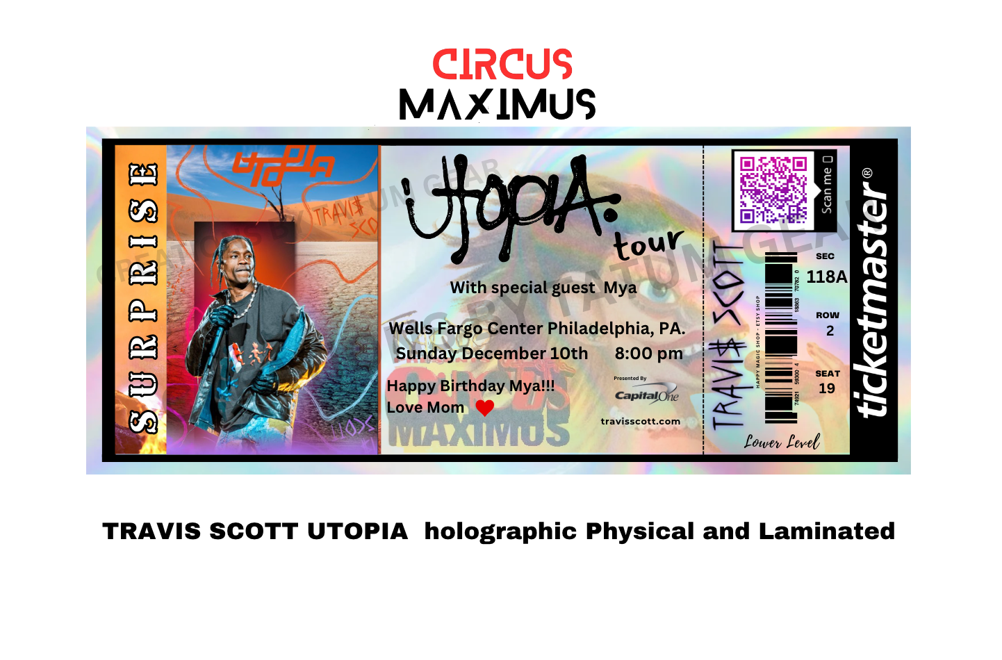 AMAZING STUNNING PHYSICAL SURPRISE TICKETS CONCERTS HOLOGRAPHIC!