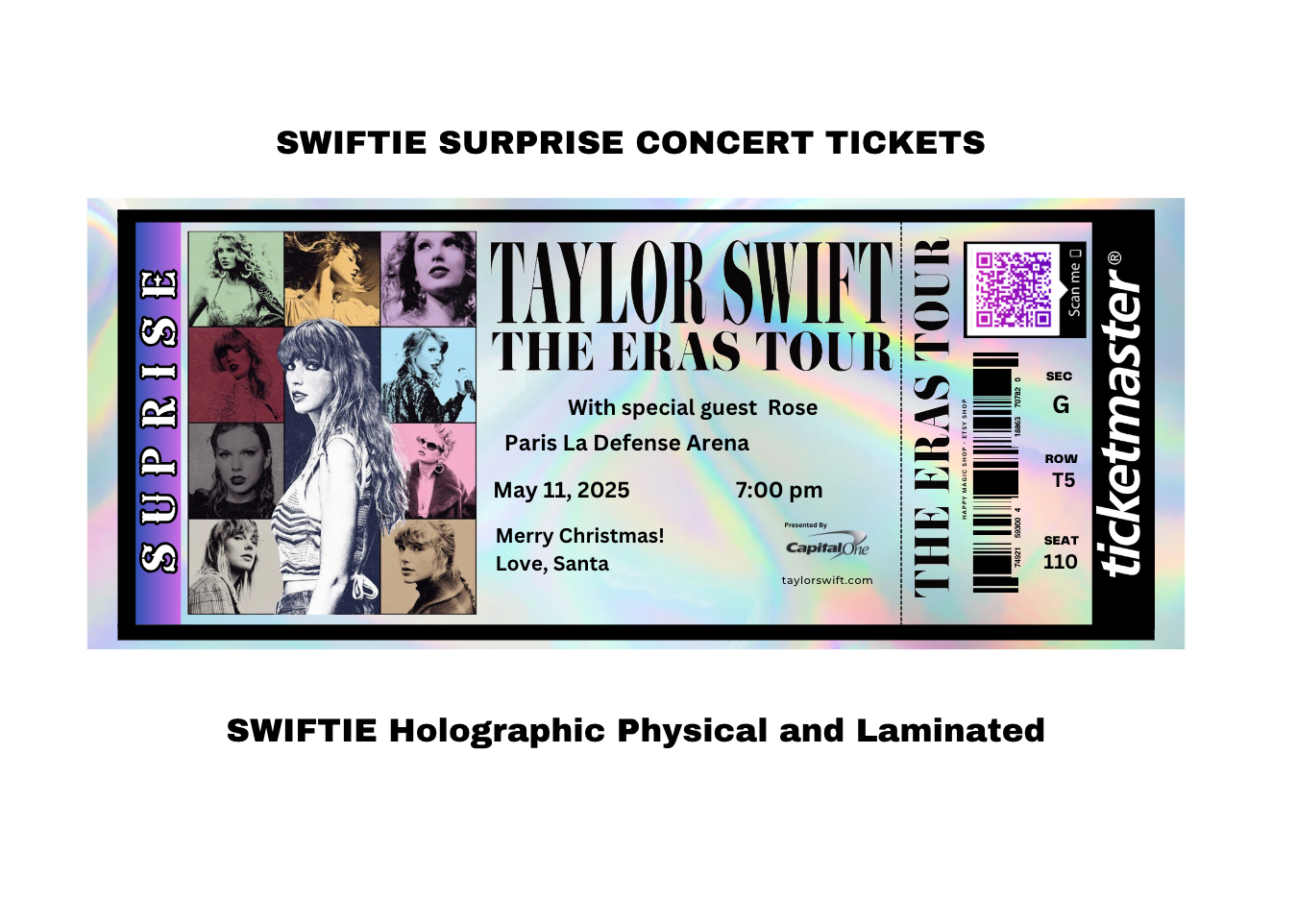 AMAZING STUNNING PHYSICAL SURPRISE TICKETS CONCERTS HOLOGRAPHIC!