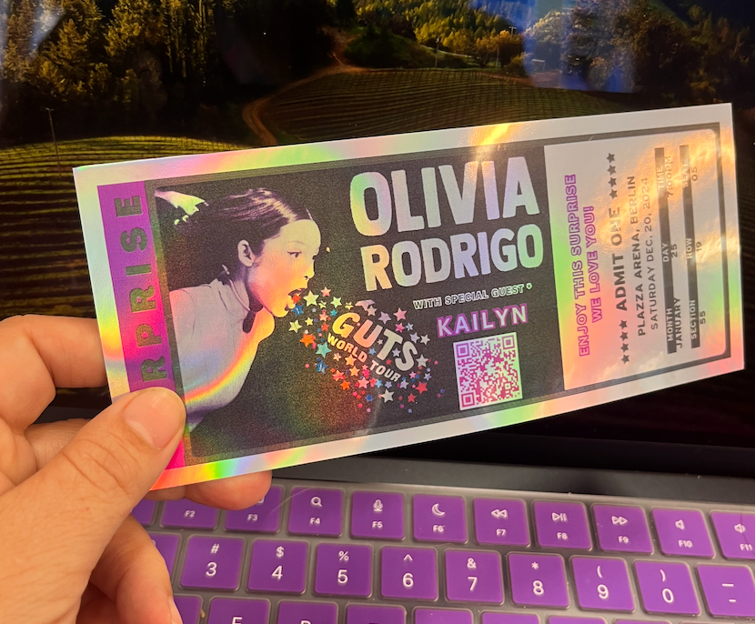 AMAZING STUNNING PHYSICAL SURPRISE TICKETS CONCERTS HOLOGRAPHIC!