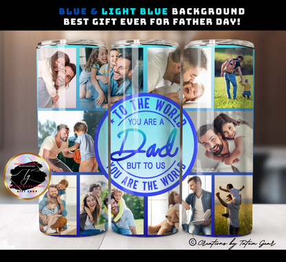 Custom 10-Photo Dad Tumbler - 20oz Father's Day Gift