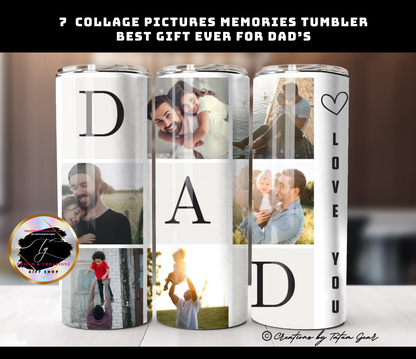 Custom 7-Photo 'Love You Dad' Tumbler - 20oz Memory Gift