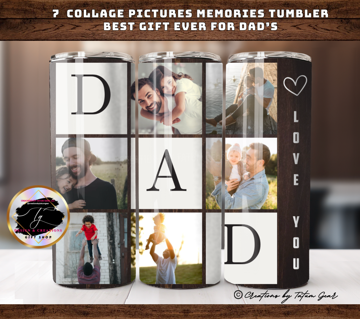 Custom 7-Photo 'Love You Dad' Tumbler - 20oz Memory Gift