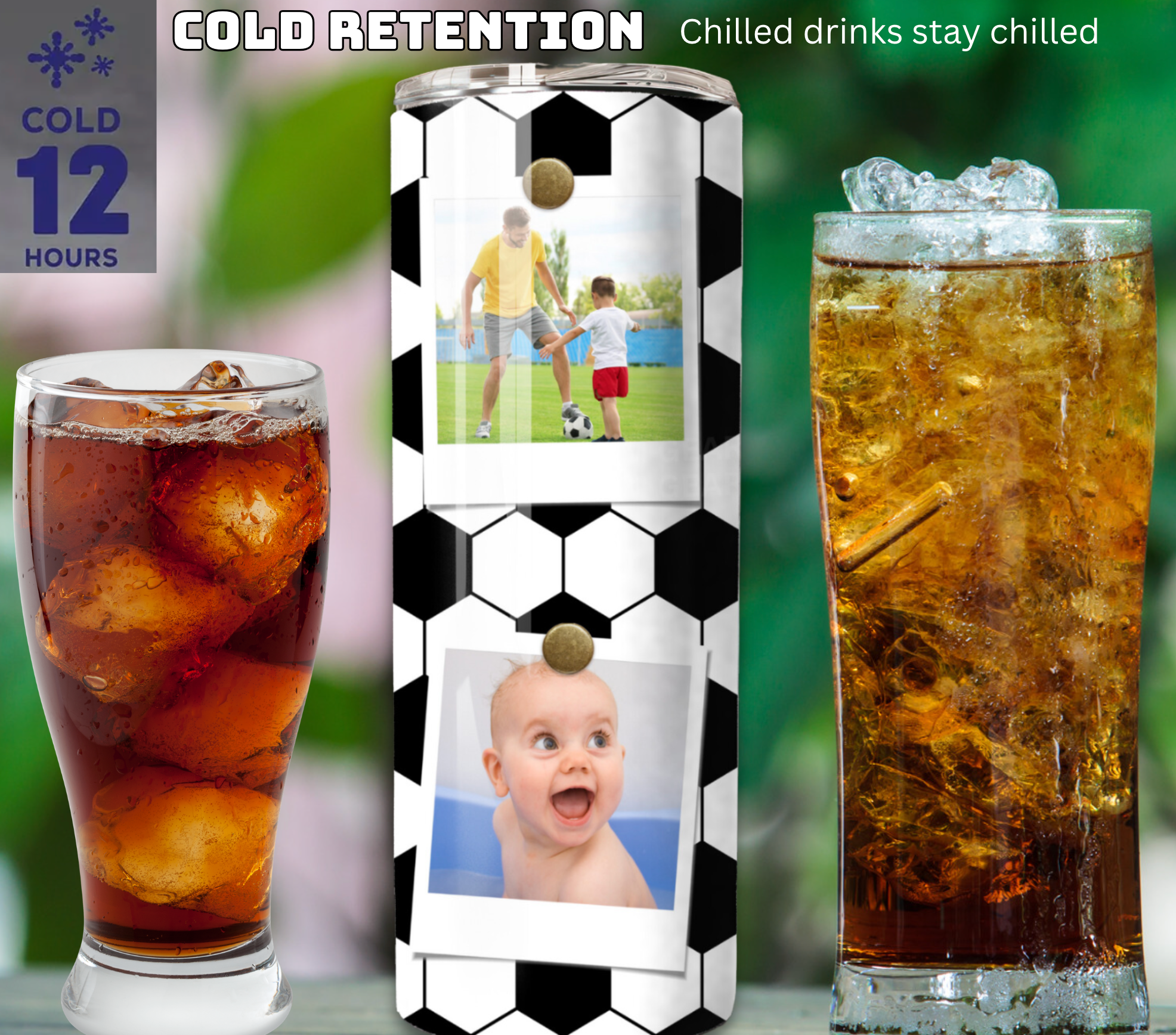 Custom 6-Photo Football Tumbler - 20oz Sports Gift