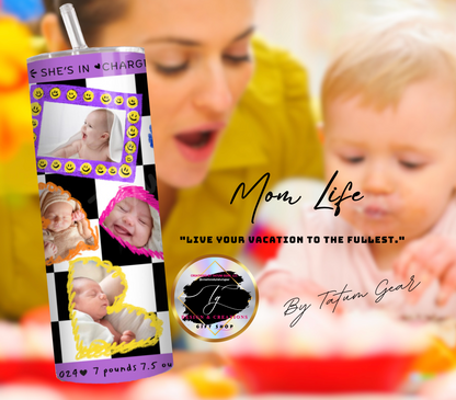 Custom 10-Photo Baby Tumbler - 20oz Mother's Day Gift