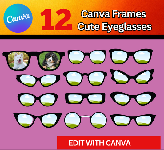 Canva Frames – Cute Eyeglasses|  Drag & Drop Design