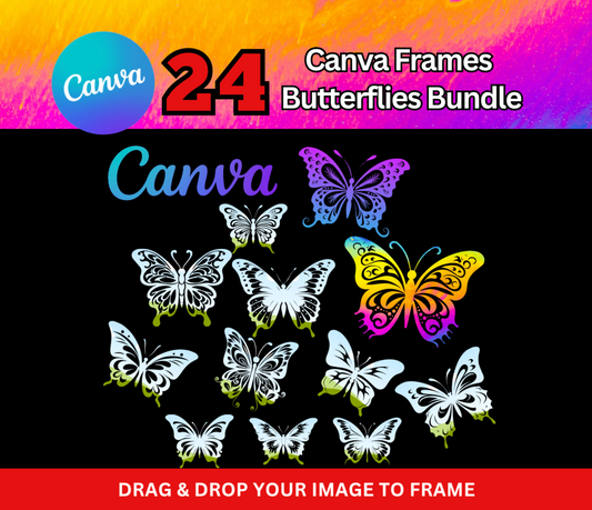 Canva Frames - Cute Butterflies Bundle