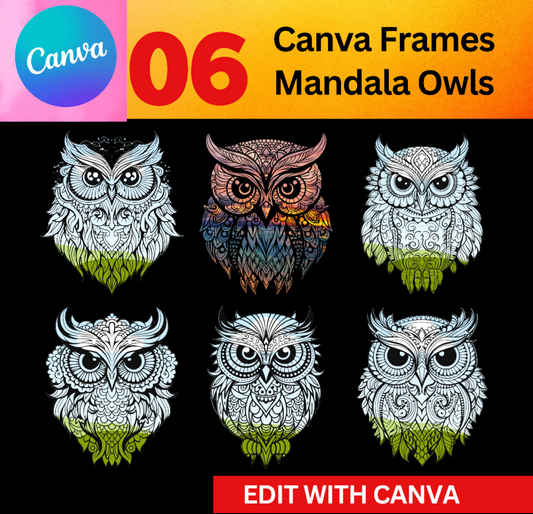 Canva Frames - Mandala Owls