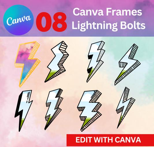 Canva Frames - Lightning Bolts