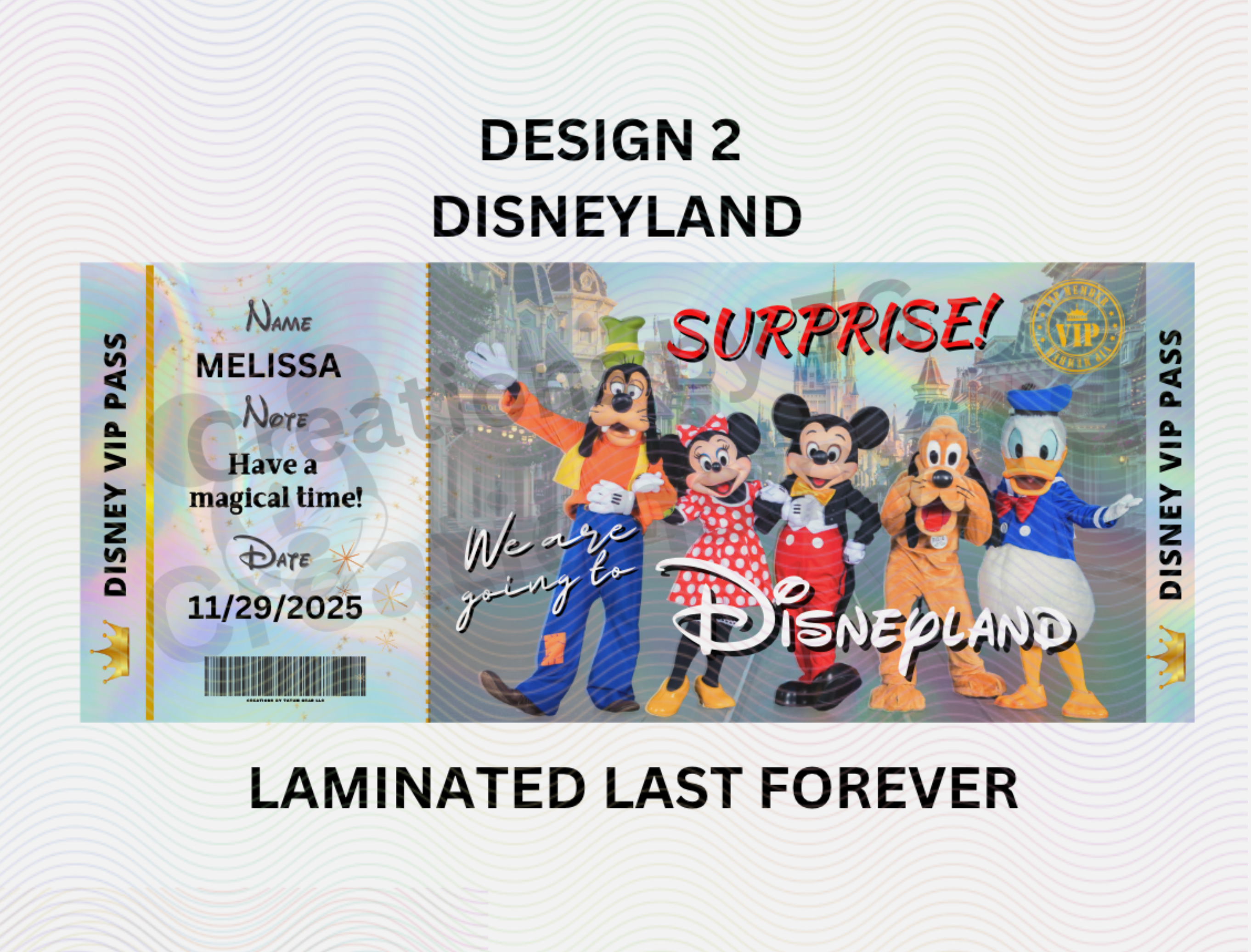 ✨ Premium Holographic Surprise Ticket – Magical Disney Reveal Gift for Kids
