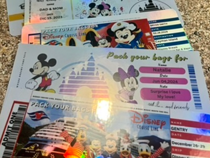 Holographic Cruise Surprise Ticket – Custom Family Reveal