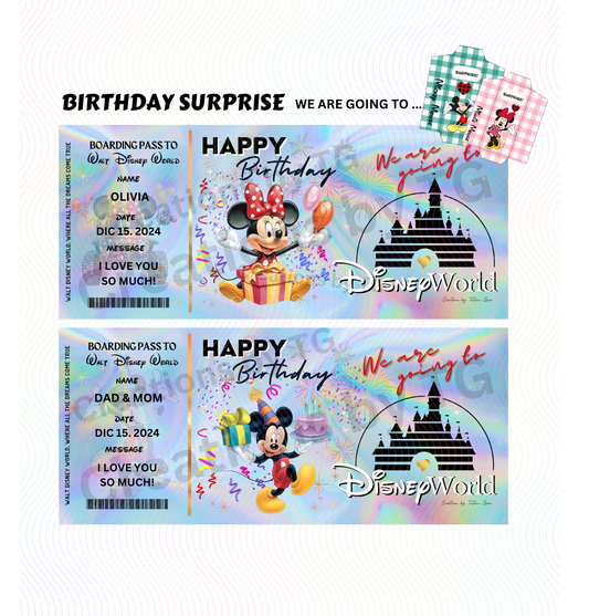 Deluxe Birthday Surprise Ticket – Personalized Holographic Gift