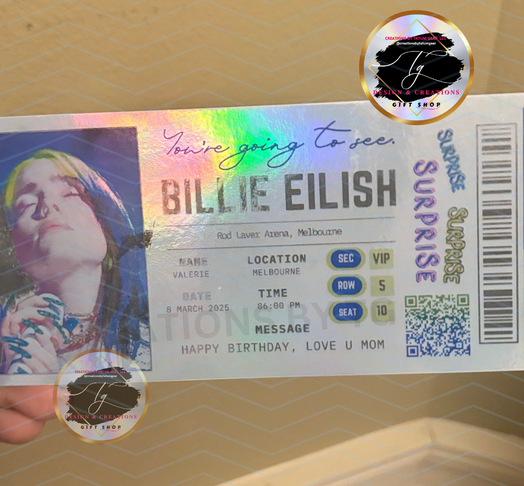 Holographic Surprise Concert Ticket – Custom VIP Gift for Music Lovers