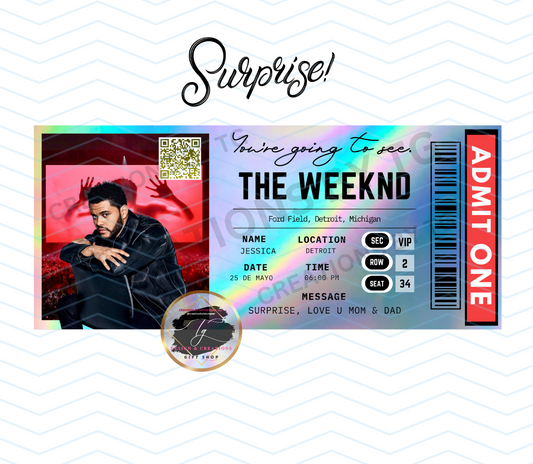 Holographic Concert Ticket – The Weeknd Style or Any Artist
