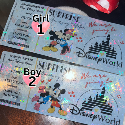 Holographic Surprise Ticket – Valentine’s Gift or Couple Reveal
