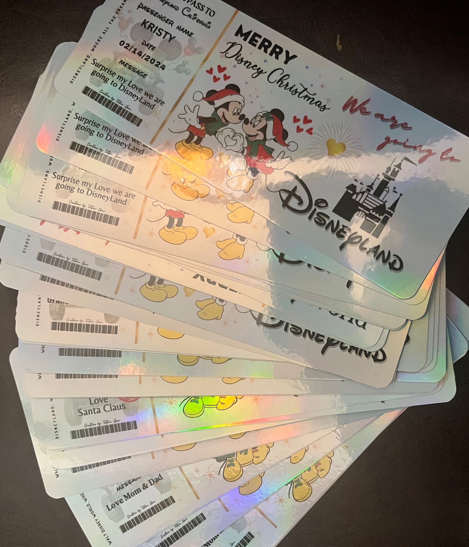 Physical Holographic Disneyworld or Disneyland 🎄 Surprise Ticket Trip Reveal
