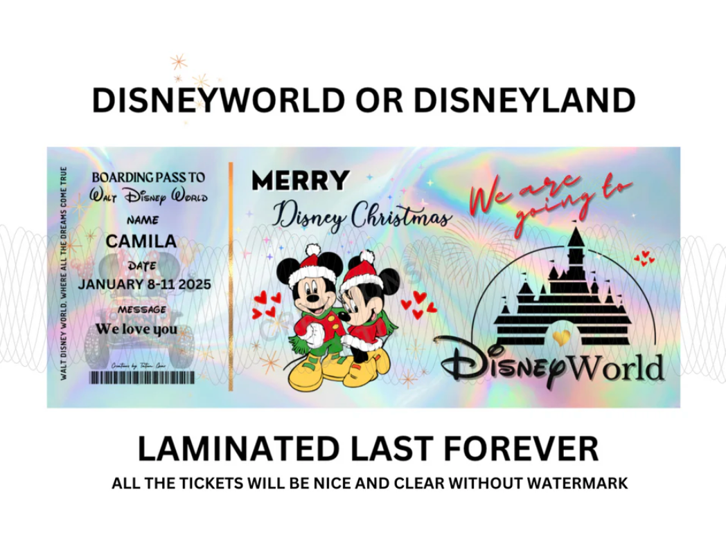 Physical Holographic Disneyworld or Disneyland 🎄 Surprise Ticket Trip Reveal