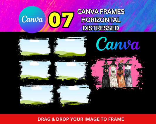 Canva Frames – Horizontal Distressed | Drag & Drop Templates
