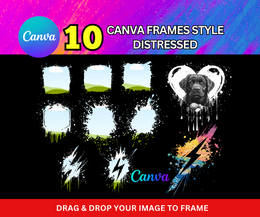 Distressed Canva Frames – Editable Divider Tabs | Instant Download