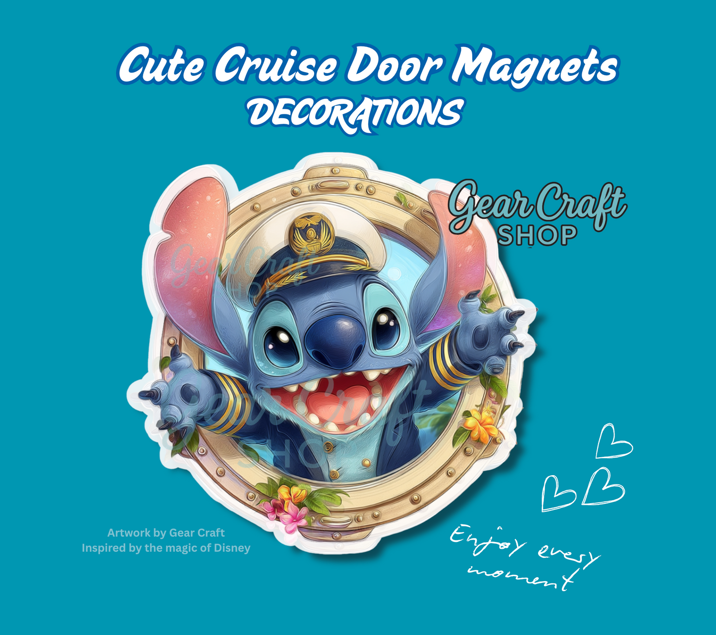 Sailor Porthole Friends Cruise Door Magnets - Disney Door Magnet - Set of 4