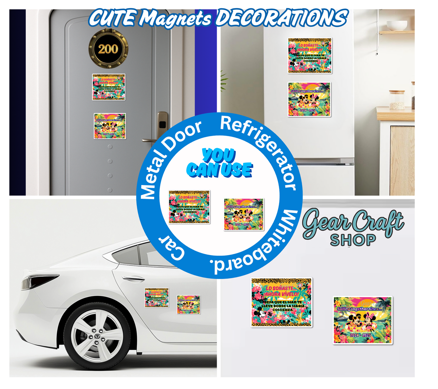 Cruise Memories Magnet – Tropical Custom Design for Fridge, Car, Office or Cruise Door