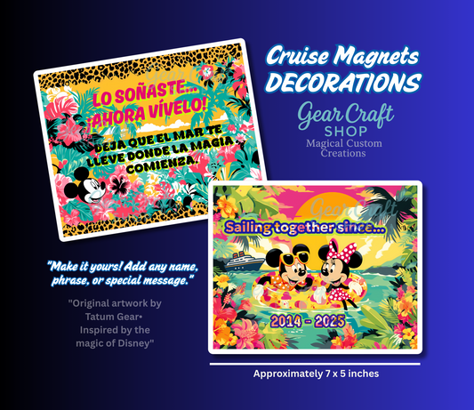 Cruise Memories Magnet – Tropical Custom Design for Fridge, Car, Office or Cruise Door