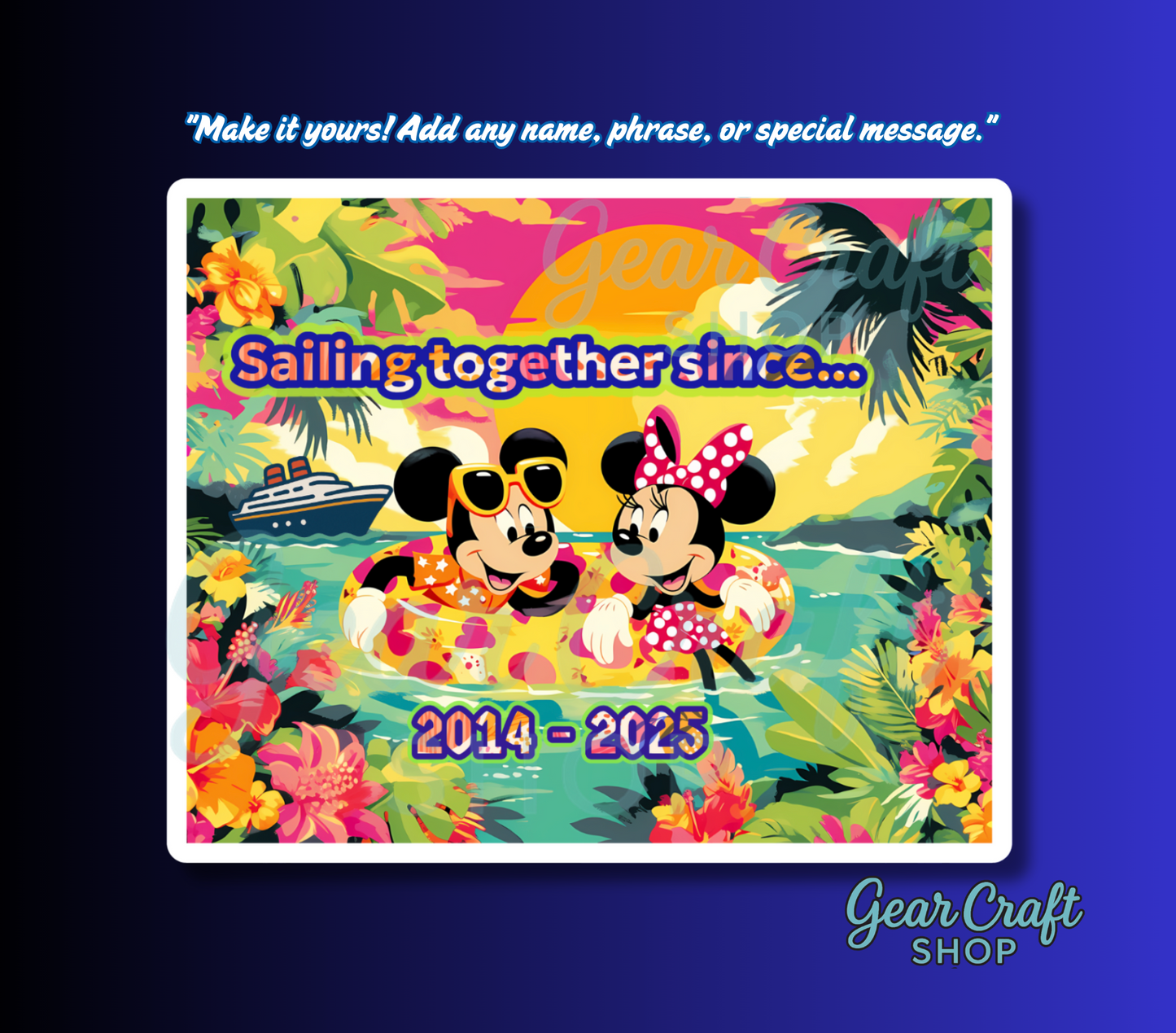 Cruise Memories Magnet – Tropical Custom Design for Fridge, Car, Office or Cruise Door