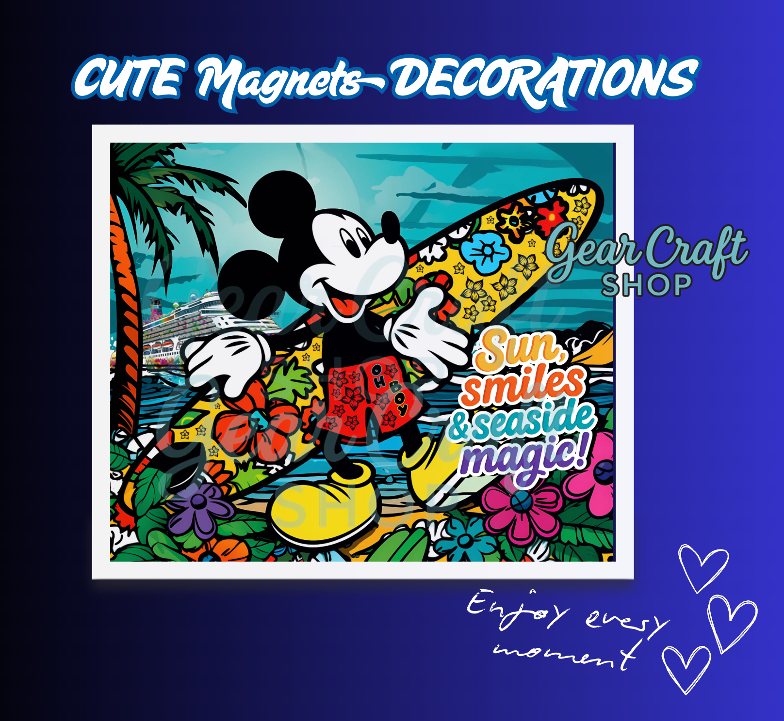 Tropical Cruise Door Magnets  | Fun Disney-Inspired Vacation Designs