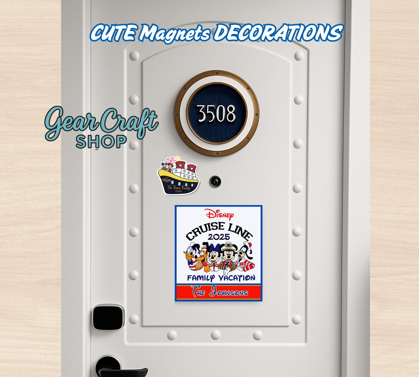 Disney friends Cruise Name Magnet