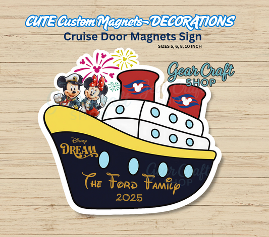 Disney Cruise Magnet – Ship with Mickey & Minnie