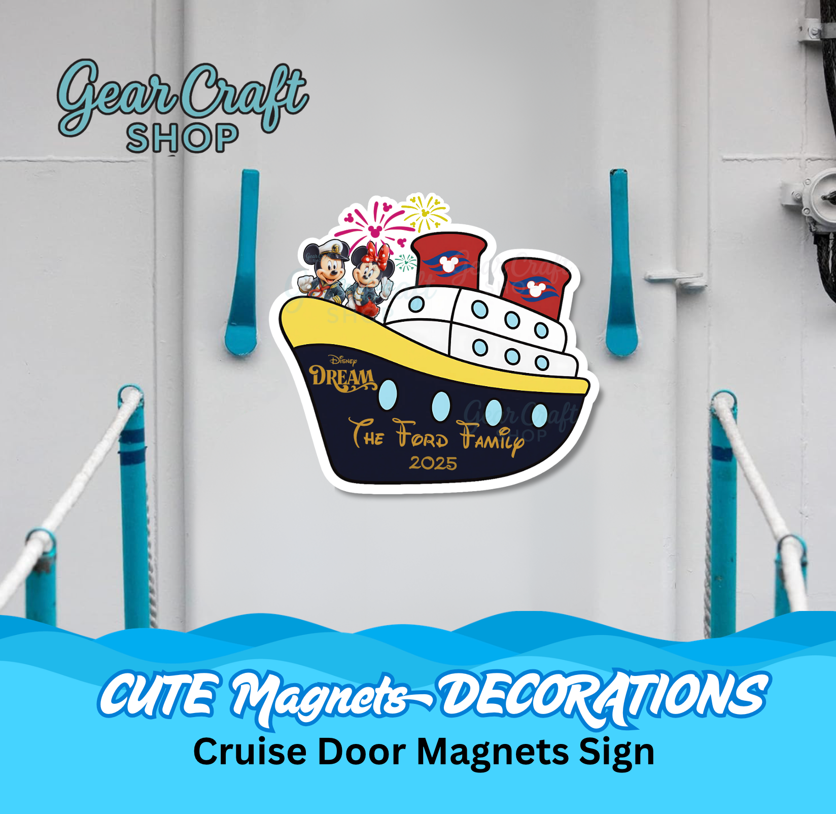 Disney Cruise Magnet – Ship with Mickey & Minnie